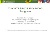 The MTES/MDE ISO 14000 Program