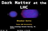 Dark Matter  at the  LHC