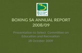 BOXING SA ANNUAL REPORT 2008/09