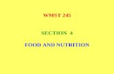 WMST 245 SECTION  4 FOOD AND NUTRITION