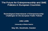 Technological Determinants of Entrepreneurship:  Challenges for the European Public Policies