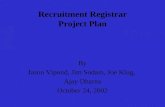 Recruitment Registrar Project Plan