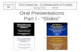 Oral Presentations Part I - “Slides”