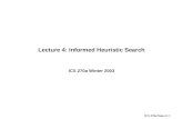 Lecture 4: Informed Heuristic Search