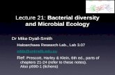 Lecture 21:  Bacterial diversity and Microbial Ecology