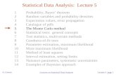 Statistical Data Analysis:  Lecture 5