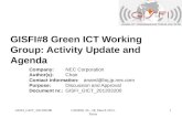 GISFI#8 Green ICT Working Group: Activity Update and Agenda