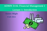 ADMN 3116: Financial Management 1 Lecture 1: Introduction