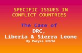 SPECIFIC ISSUES IN CONFLICT COUNTRIES