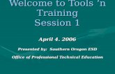 Welcome to Tools ‘n Training Session 1