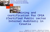 Training and certification for CPIA (Certified Public sector Internal Auditors) in Croatia
