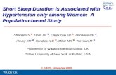 Short Sleep Duration is Associated with Hypertension only among Women:  A Population-based Study