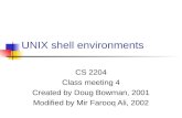 UNIX shell environments