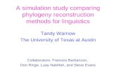 A simulation study comparing phylogeny reconstruction methods for linguistics