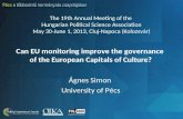 Can EU monitoring improve the governance  of the European Capitals of Culture? Ágnes Simon