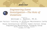 Engineering Event Investigation—The Role of Violations