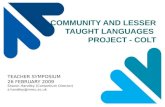 COMMUNITY AND LESSER TAUGHT LANGUAGES  PROJECT - COLT