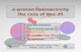 2-proton emission experimental set-up decay results 2p emission from  45 Fe