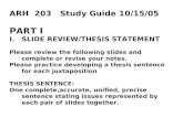 ARH  203   Study Guide  10/15/05 PART I SLIDE REVIEW/THESIS STATEMENT
