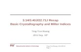 3.14/3.40J/22.71J Recap Basic Crystallography and Miller Indices