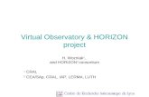 Virtual Observatory & HORIZON project