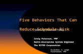 Five Behaviors That Can  Reduce Schedule Risk