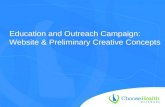 Education and Outreach Campaign: Website & Preliminary Creative Concepts