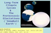 Long-Term Climate Cycles &  The Proterozoic Glaciations (‘Snowball Earth’)