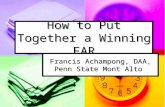 How to Put Together a Winning FAR
