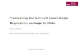 Translating the S-Plus/R Least Angle Regression package to Mata