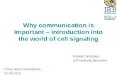 Why communication is important – introduction into the world of cell signaling