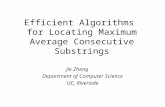 Efficient Algorithms  for Locating Maximum Average Consecutive Substrings