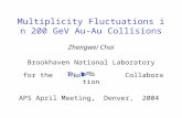 Multiplicity Fluctuations in 200 GeV Au-Au Collisions