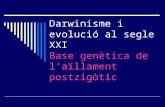 Darwinisme i evolució al segle XXI Base genètica de l’aïllament postzigòtic