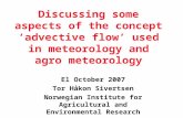 Discussing some aspects of the concept ‘advective flow’ used in meteorology and agro meteorology