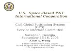 U.S.  Space-Based PNT International Cooperation