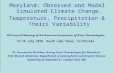 Maryland: Observed and Model Simulated Climate Change.