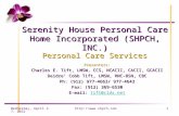 Serenity House Personal Care Home Incorporated (SHPCH, INC.)