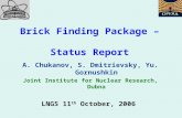 Brick Finding Package –  Status Report