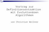 Vortrag zur Definitionsextraktion  mit Evolutionären Algorithmen