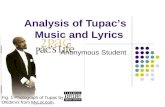 Analysis of Tupac ’ s Music and Lyrics
