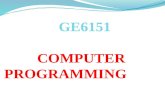 GE6151  COMPUTER PROGRAMMING