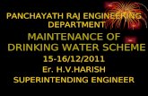 PANCHAYATH RAJ ENGINEERING DEPARTMENT MAINTENANCE OF DRINKING WATER SCHEME 15-16/12/2011