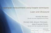 Lagrangian measurements using Doppler techniques: Laser and Ultrasound