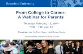 From College to Career: A Webinar for Parents