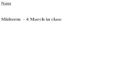 Note Midterm  - 4 March in class