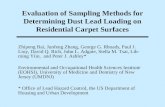 Evaluation of Sampling Methods for Determining Dust Lead Loading on Residential Carpet Surfaces