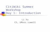 CitiWiki Summer Workshop  Day 1: Introduction