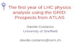 The first year of LHC physics analysis using the GRID: Prospects from ATLAS