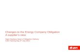 Changes to the Energy Company Obligation A supplier’s view